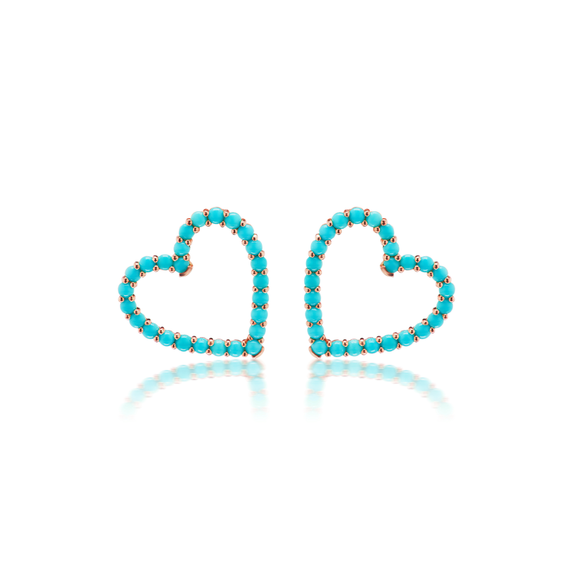 Confetti Turquoise Sweetheart Earrings, Medium