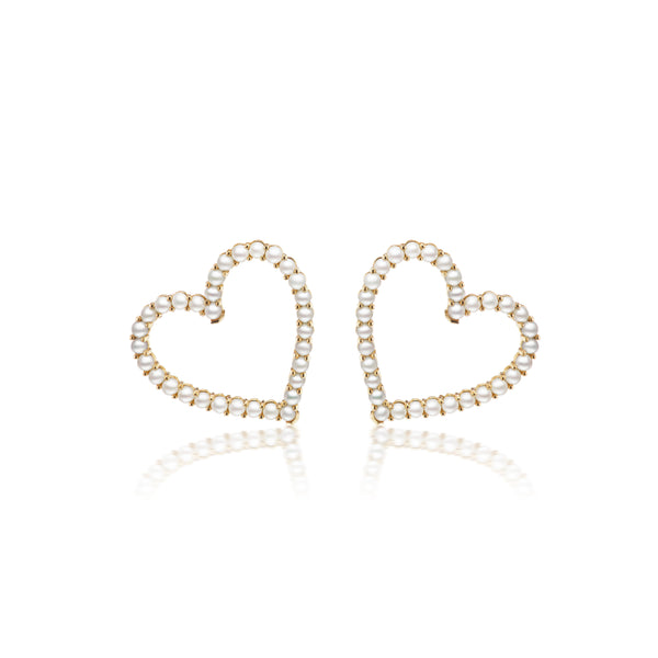 Confetti Pearl Sweetheart Earrings, Medium