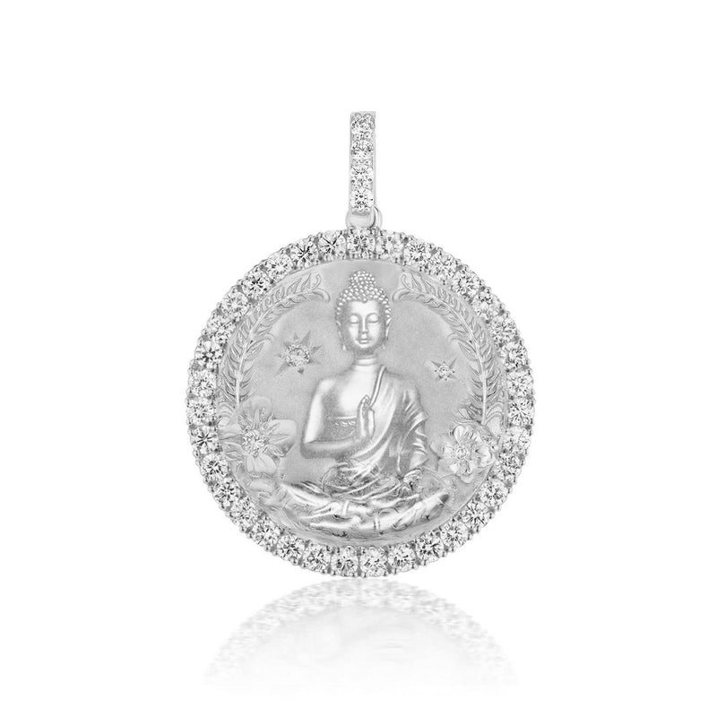Classic All Diamond Lucky Buddah Medallion