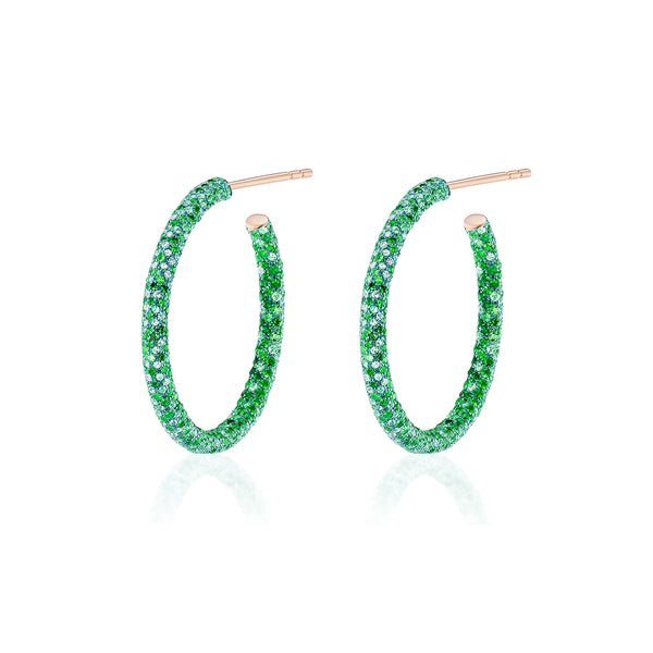 Emerald & Diamond Scatter Hoops