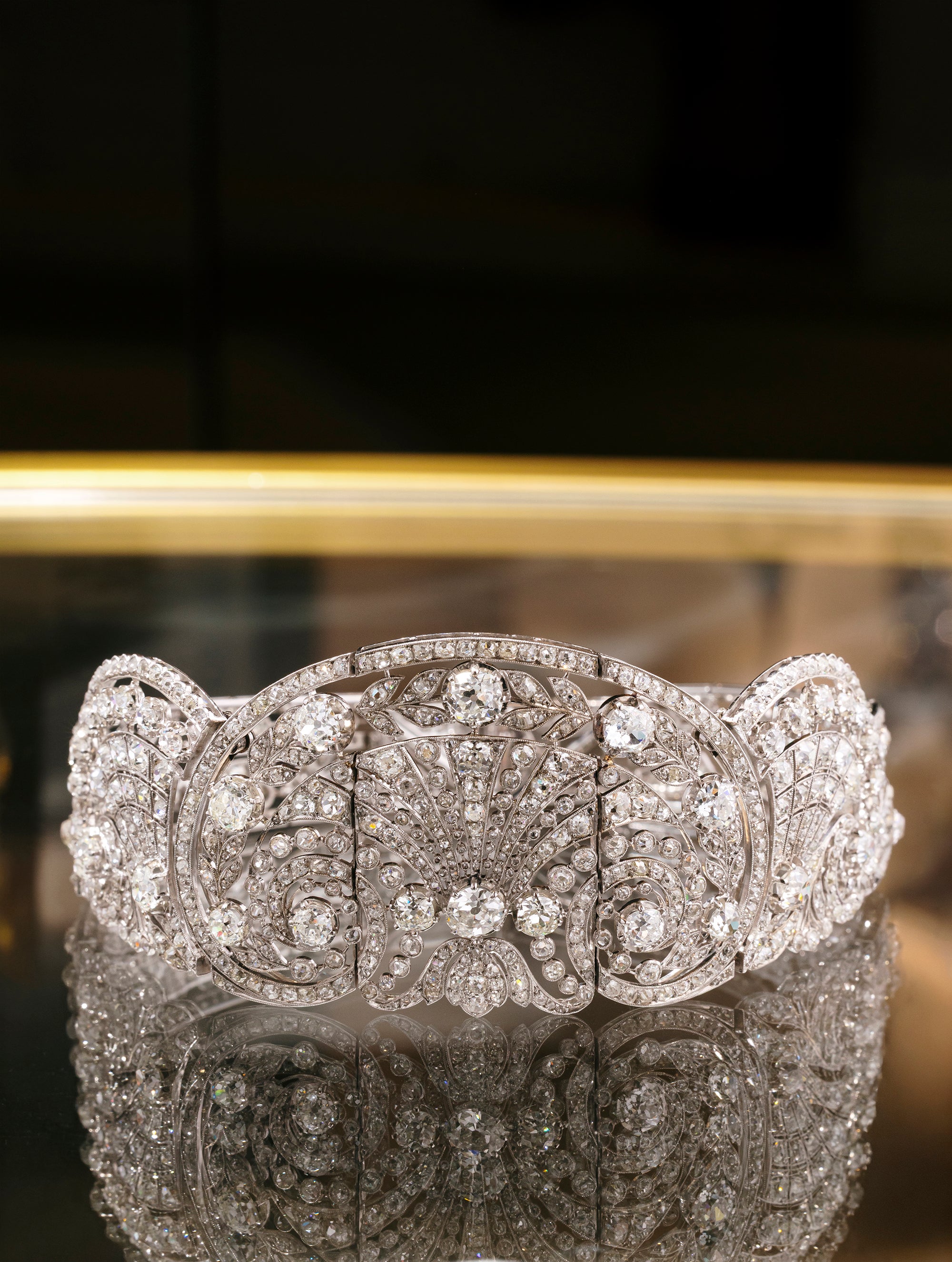 Belle Epoque Diamond & Platinum Tiara/Choker, Circa 1900s