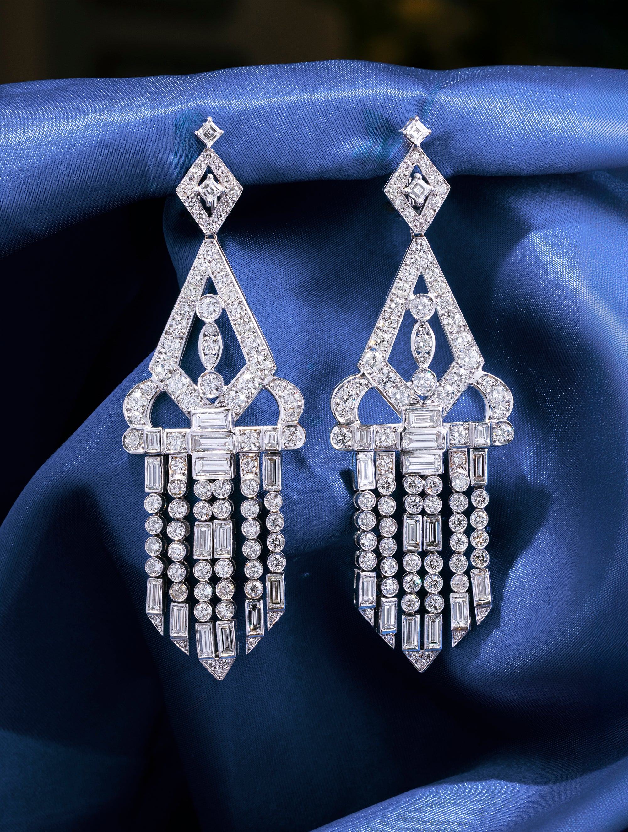 Vintage Diamond Chandelier Earrings