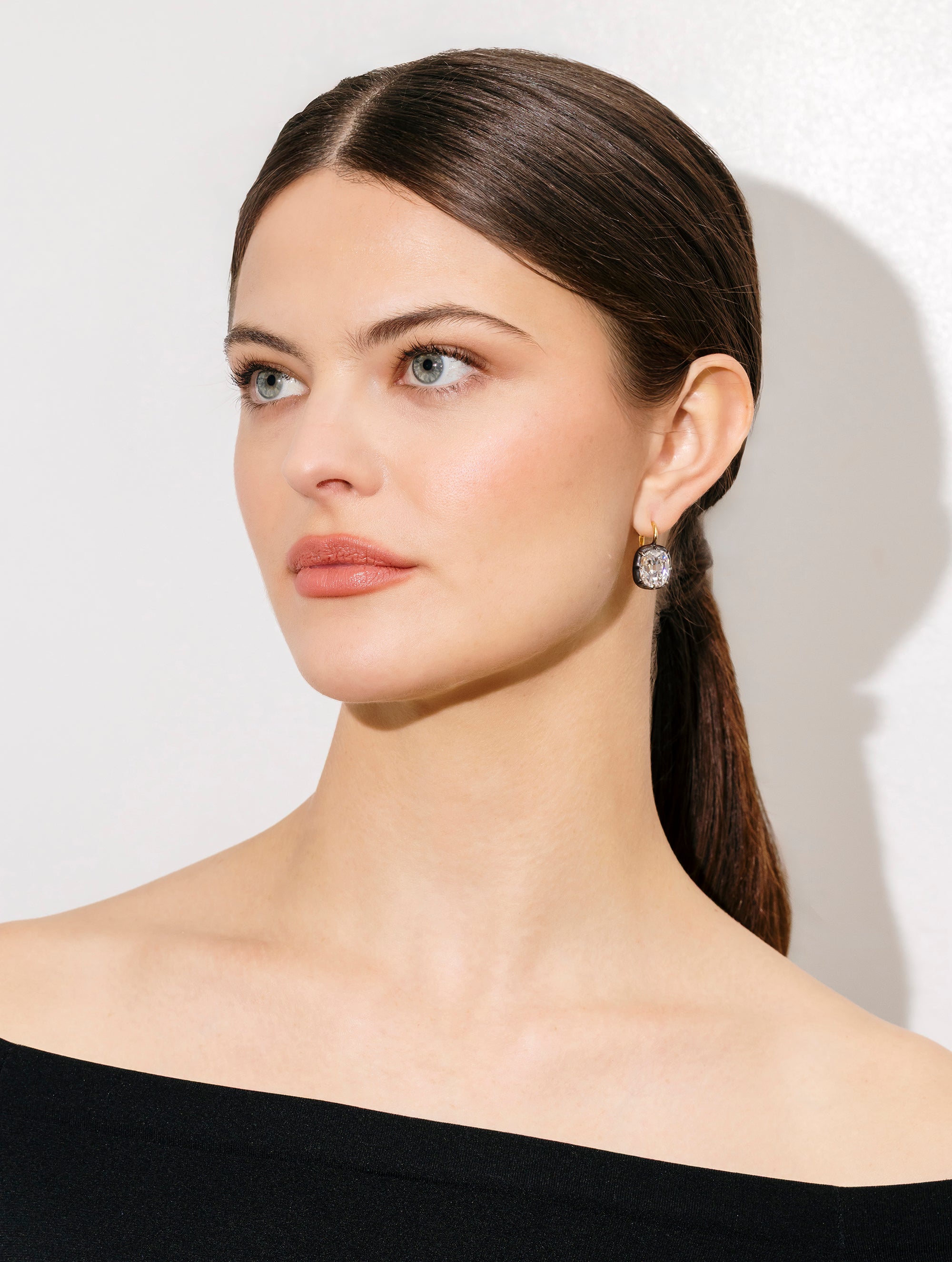 Antique Old Mine Cushion Cut Diamond Earrings