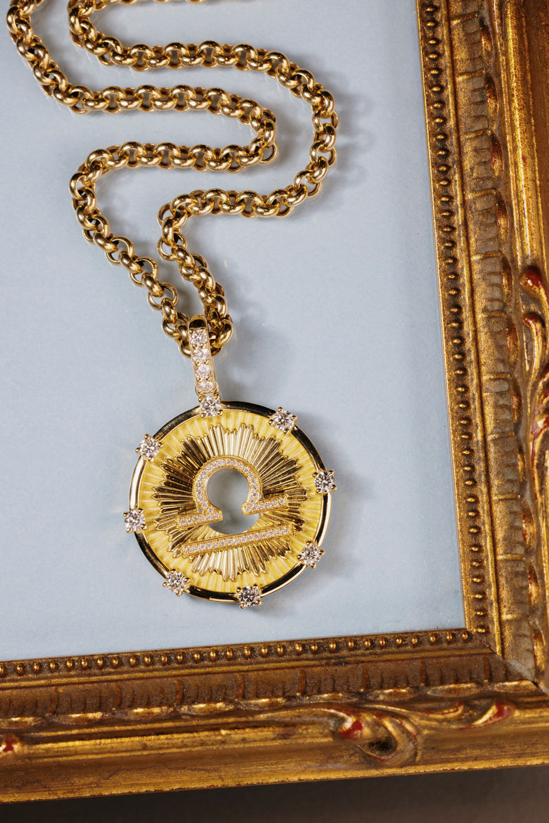 Classic Aurora Diamond Zodiac Medallion