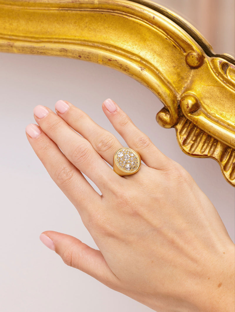 SLOAN ROSE CUT DIAMOND SIGNET RING