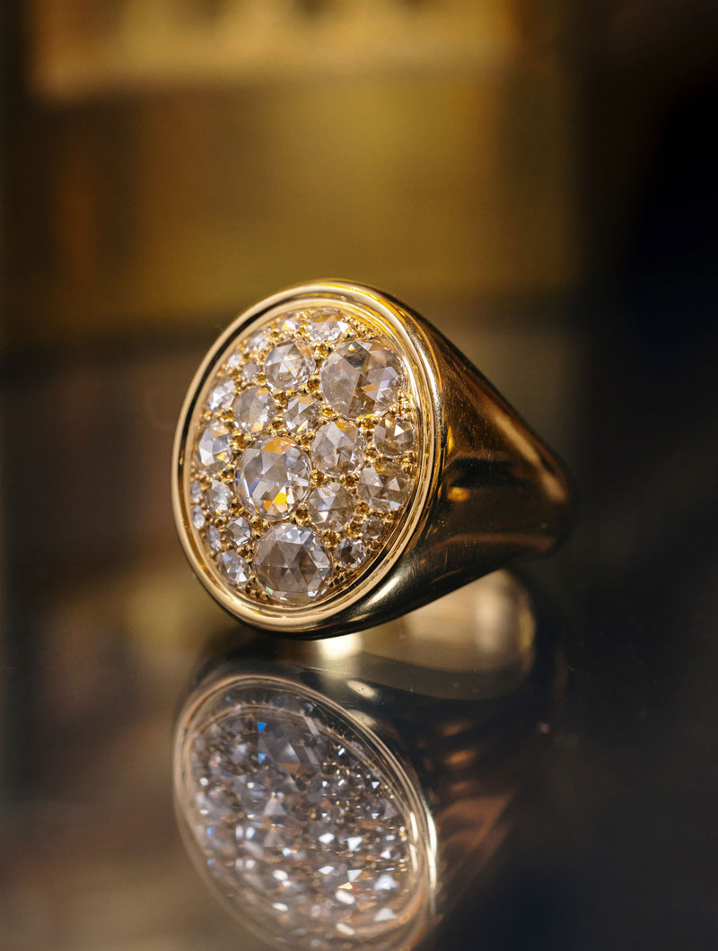 SLOAN ROSE CUT DIAMOND SIGNET RING
