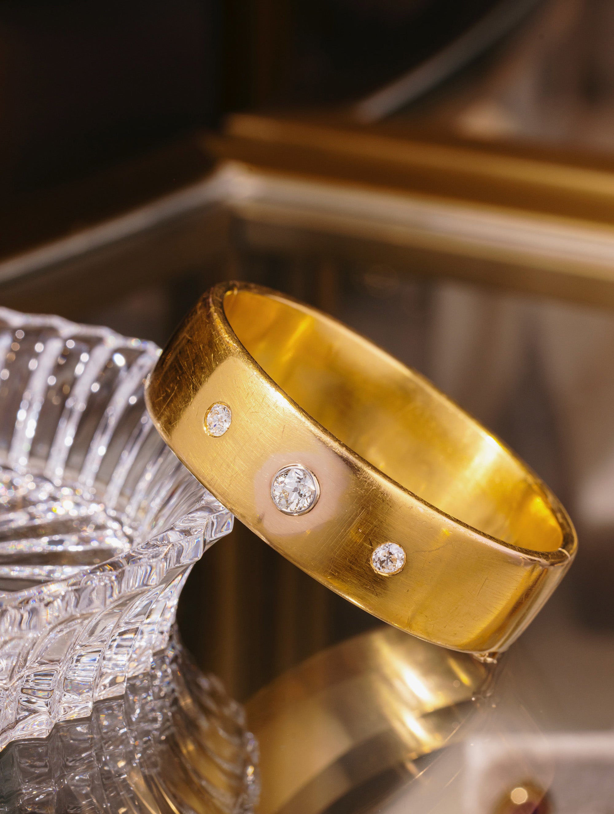 Vintage Old Euro Diamond Bangle