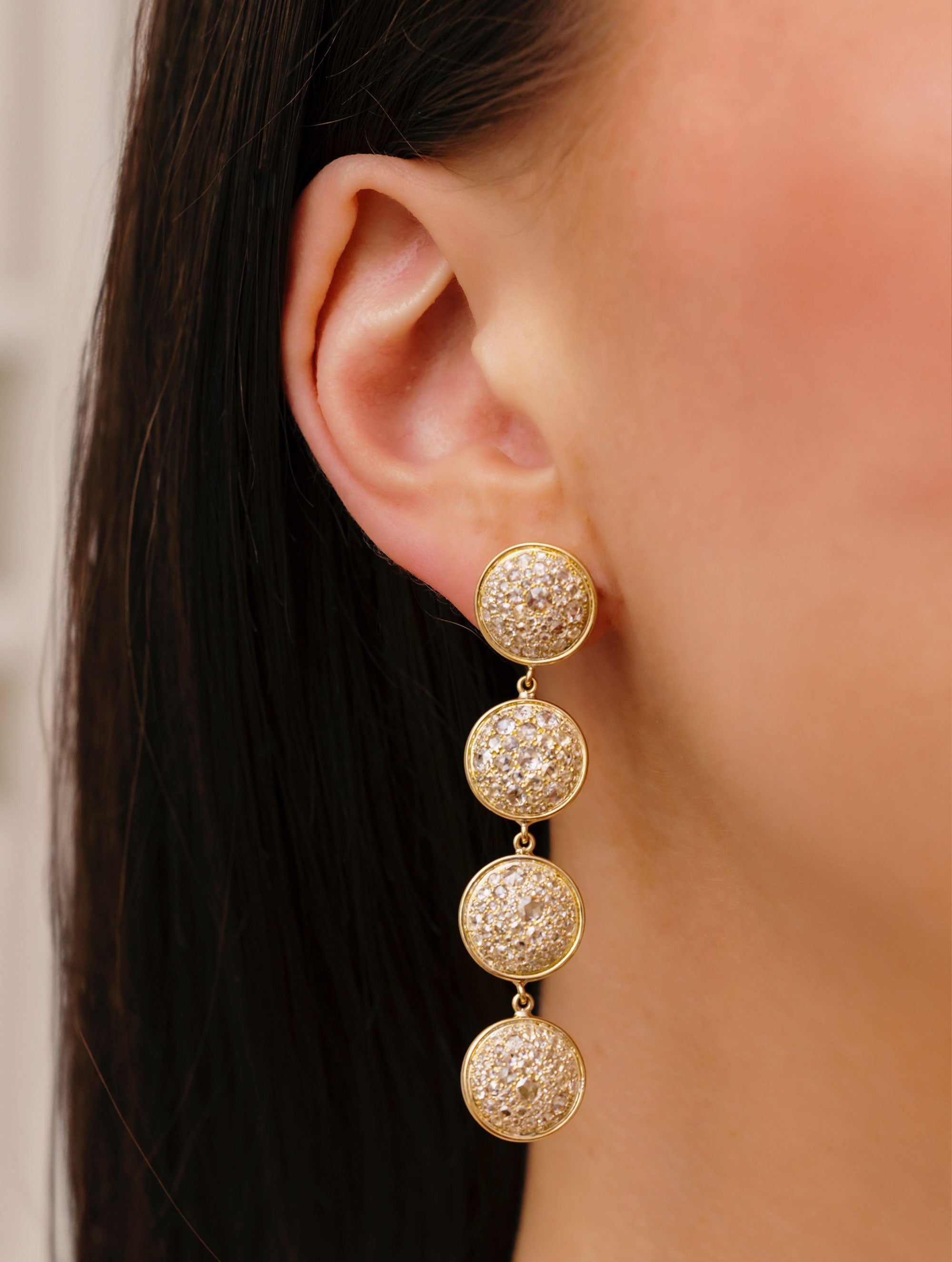 SLOAN ROSE CUT DIAMOND CASCADING EARRINGS