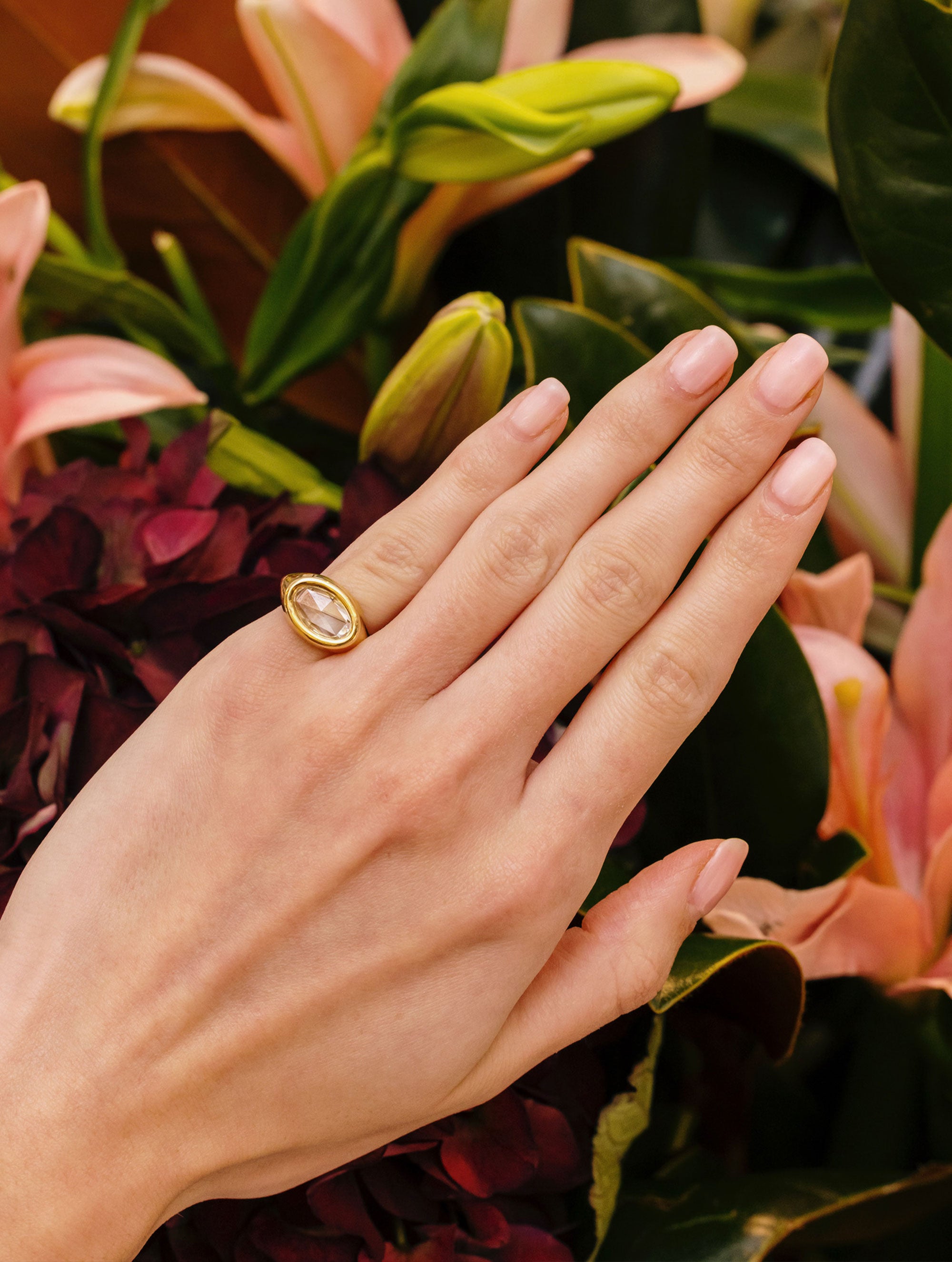 SLOAN OVAL ROSE CUT DIAMOND RING