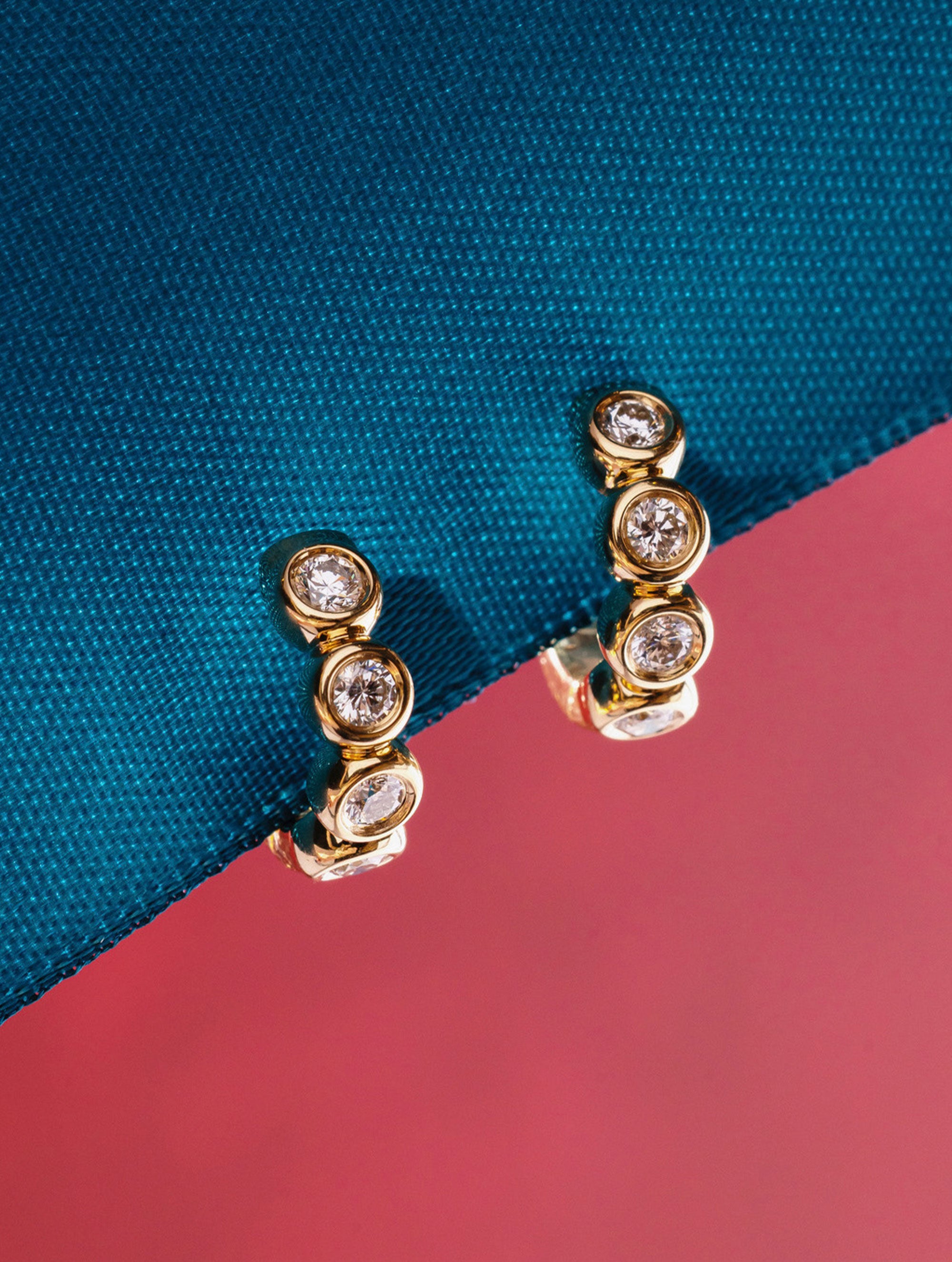 Mini Sloan Diamond Huggie HOOP EARRINGS