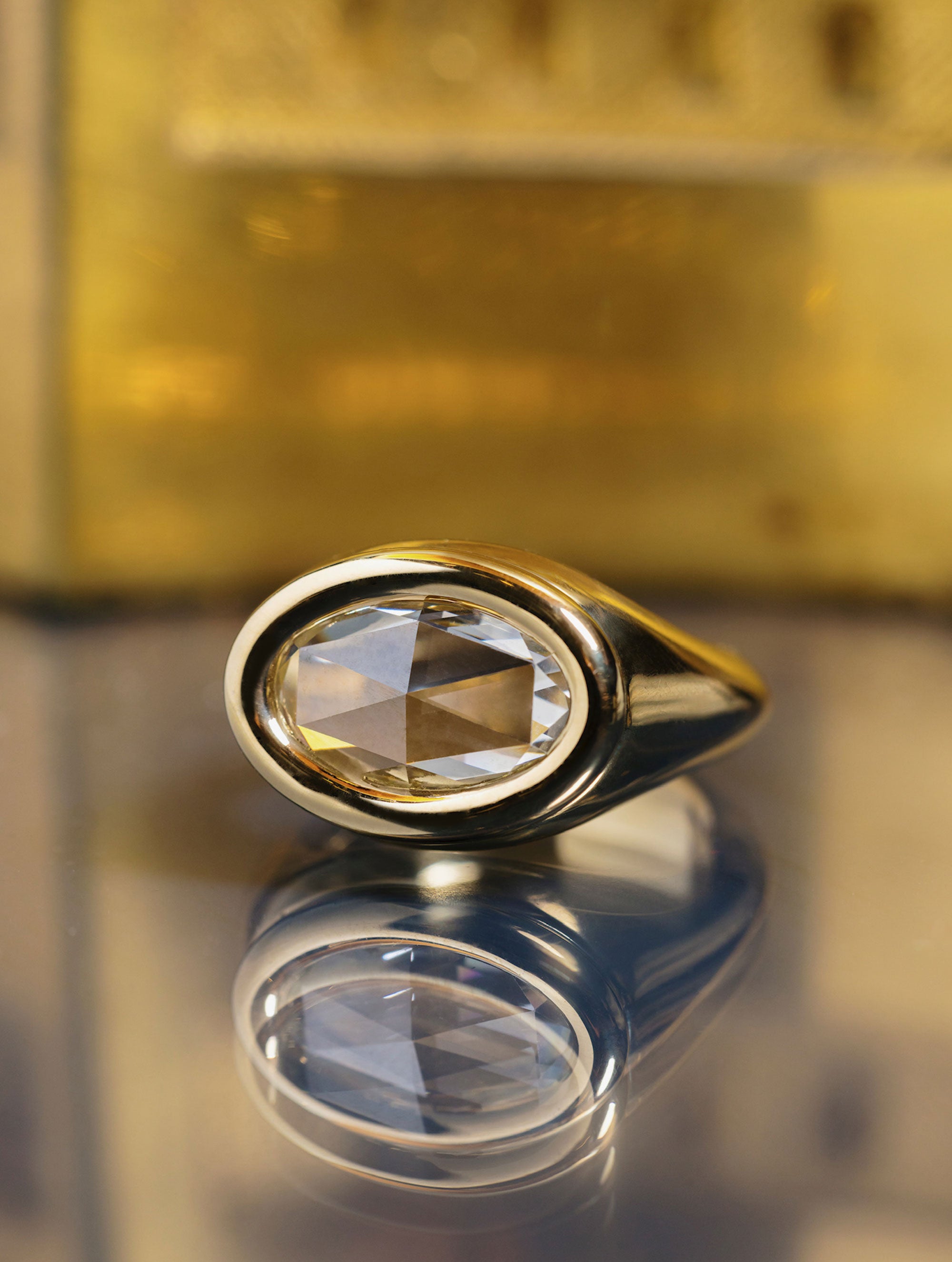 SLOAN OVAL ROSE CUT DIAMOND RING