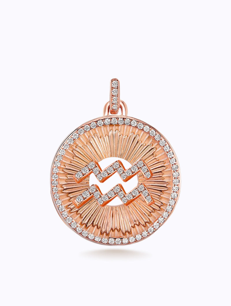 Aurora All Diamond Zodiac Medallion