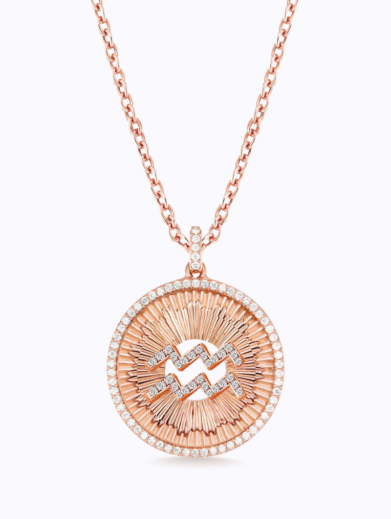 Aurora All Diamond Zodiac Medallion