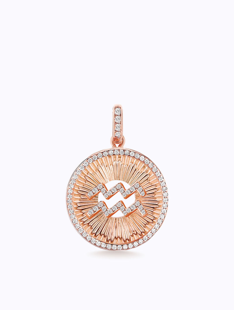Aurora All Diamond Zodiac Medallion