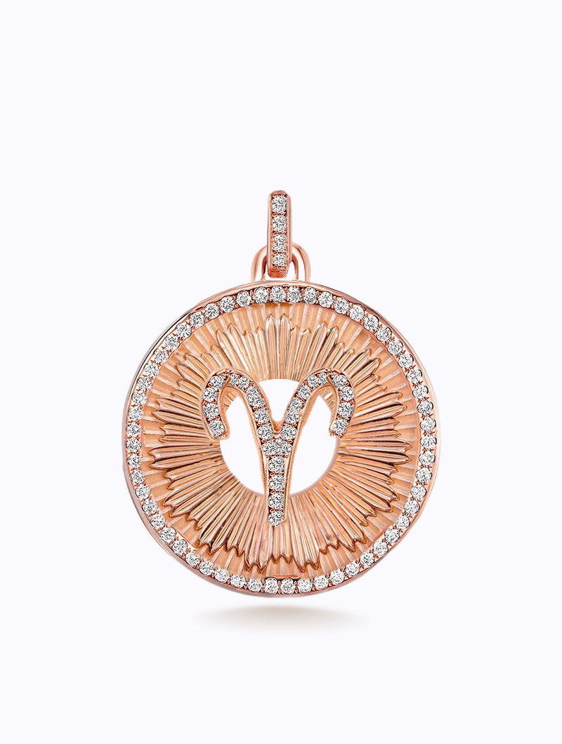 Aurora All Diamond Zodiac Medallion