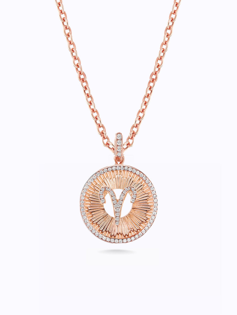 Aurora All Diamond Zodiac Medallion