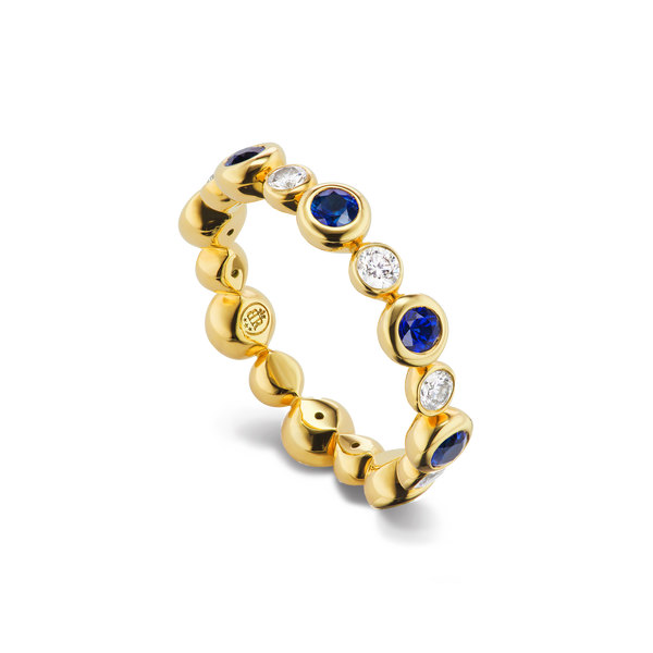 JUMBO AURA BONBON SAPPHIRE & DIAMOND ETERNITY RING