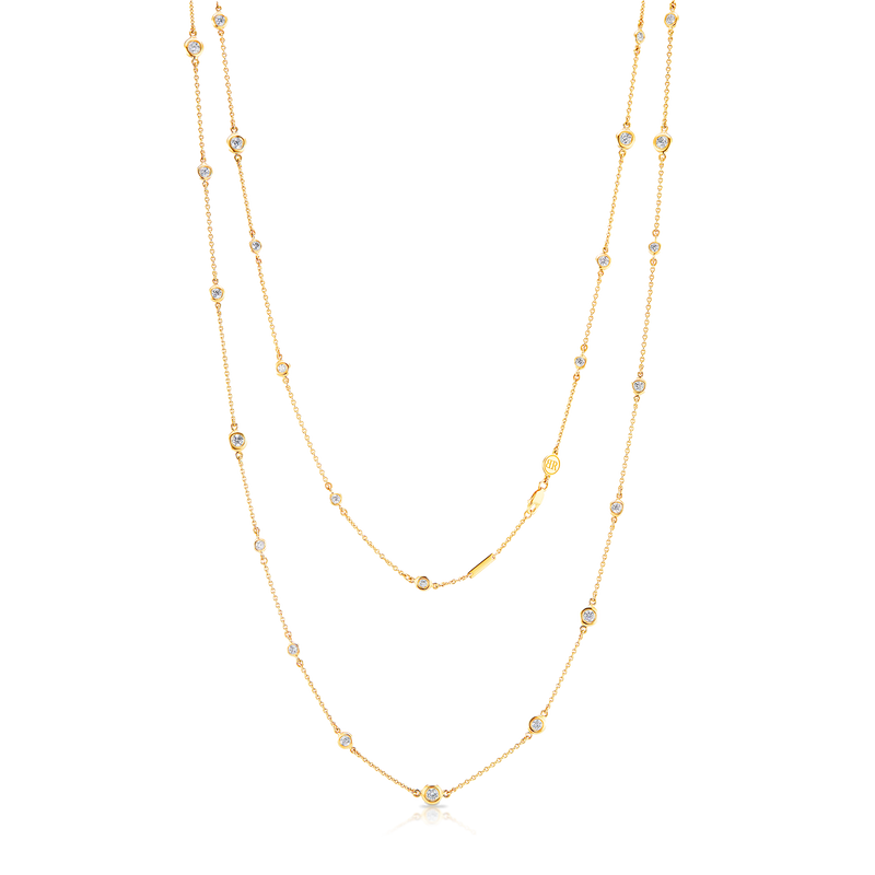 Aura Diamond Droplet Necklace, long