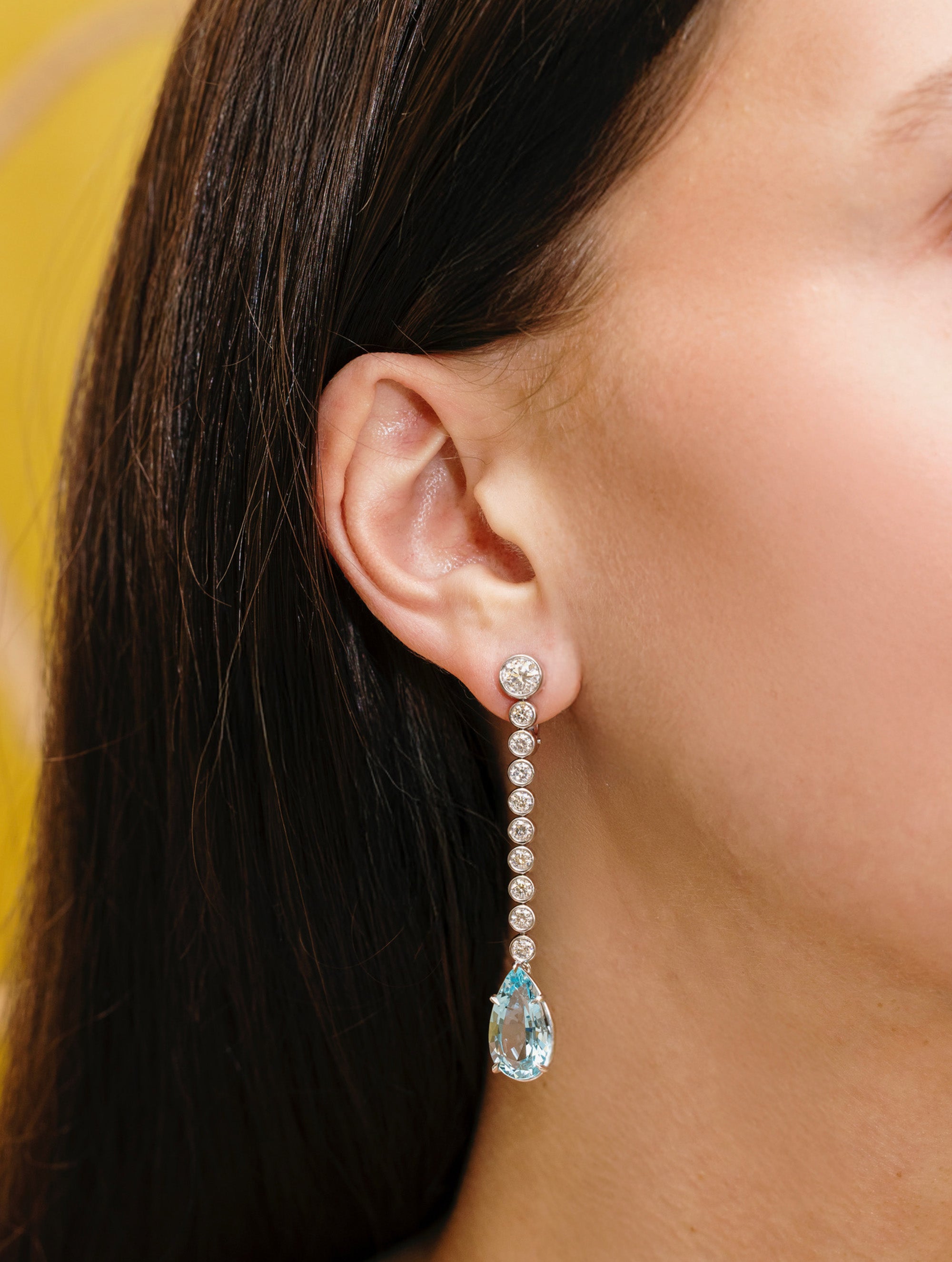 Aura Aquamarine & Diamond Drop Earrings