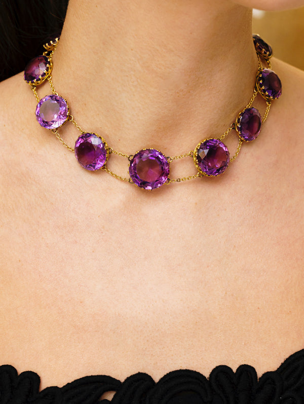 Antique Victorian Amethyst collar Circa 1880s