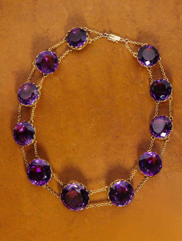 Antique Victorian Amethyst collar Circa 1880s