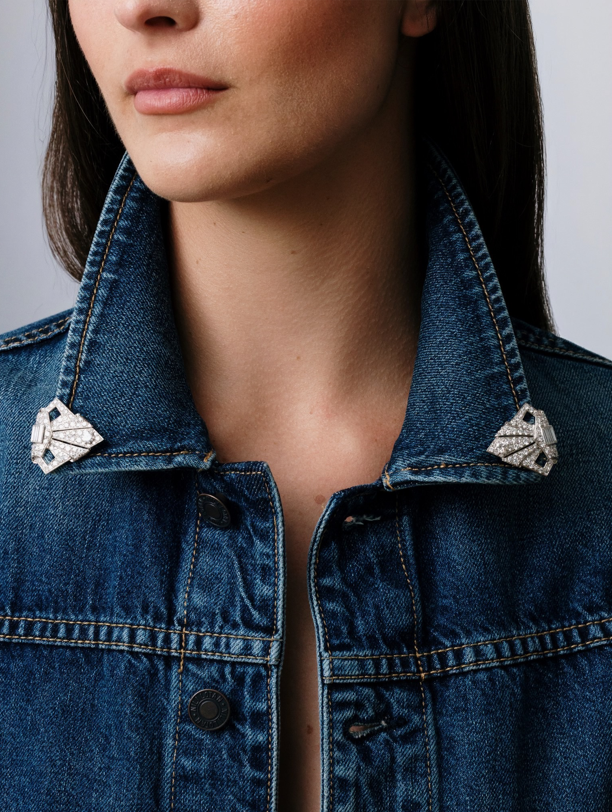 Transformable Cuff With Art Deco Diamond Dress Clips