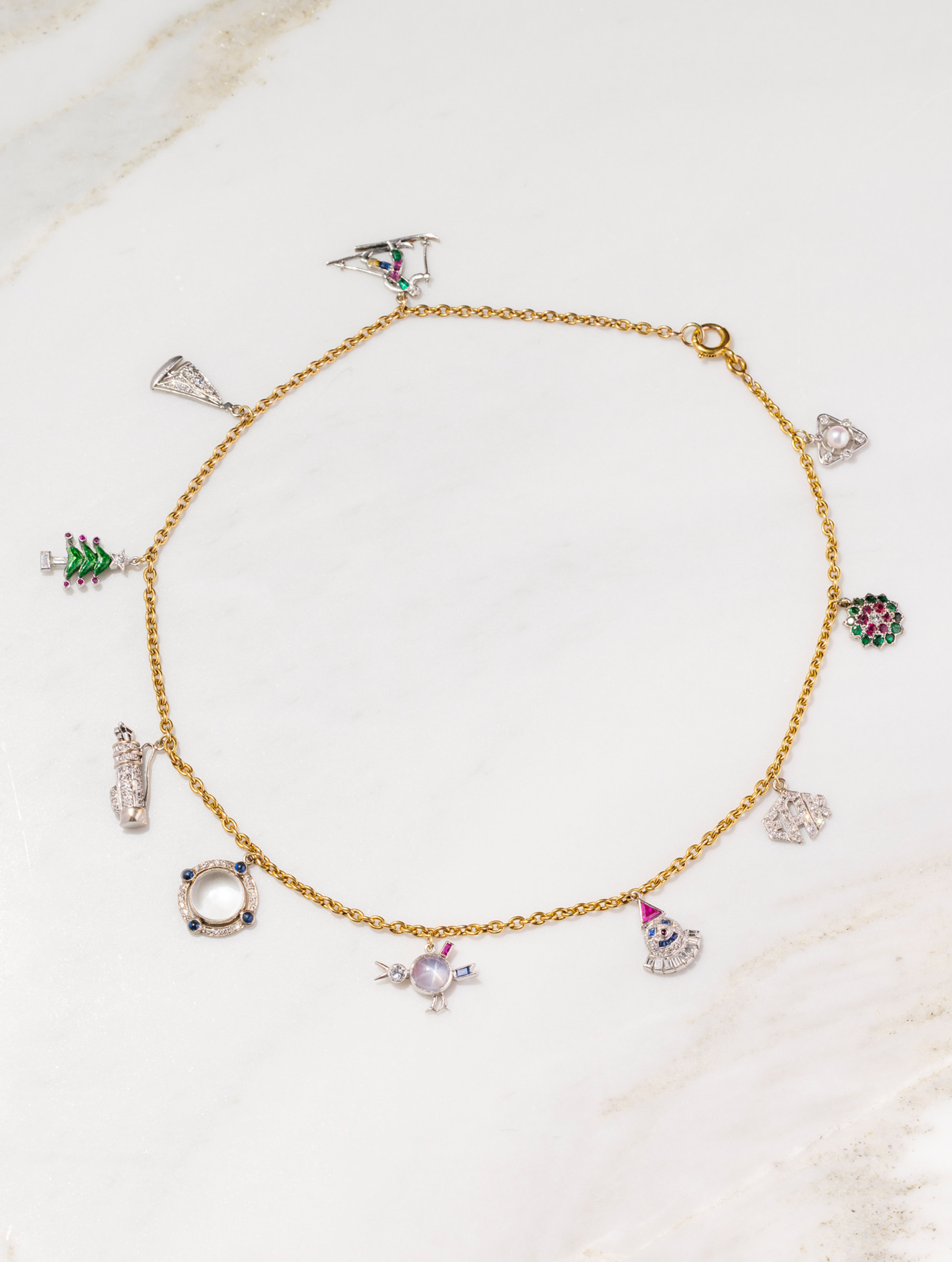 Art Deco Charm Necklace