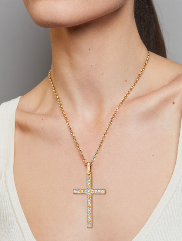 ATHENA DIAMOND CROSS PENDANT