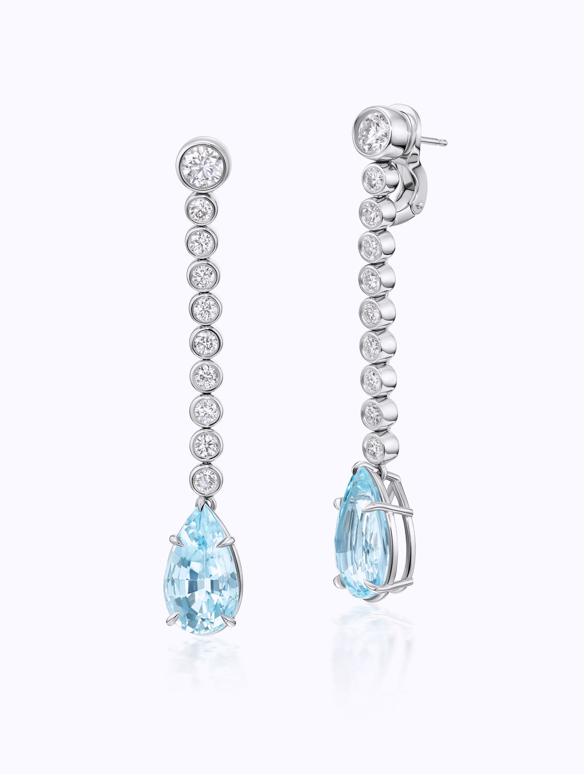 Aura Aquamarine & Diamond Drop Earrings