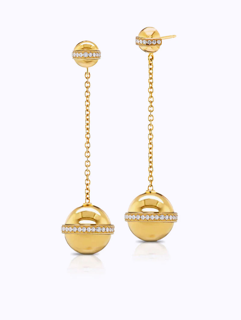 AURA BALL & CHAIN EARRINGS