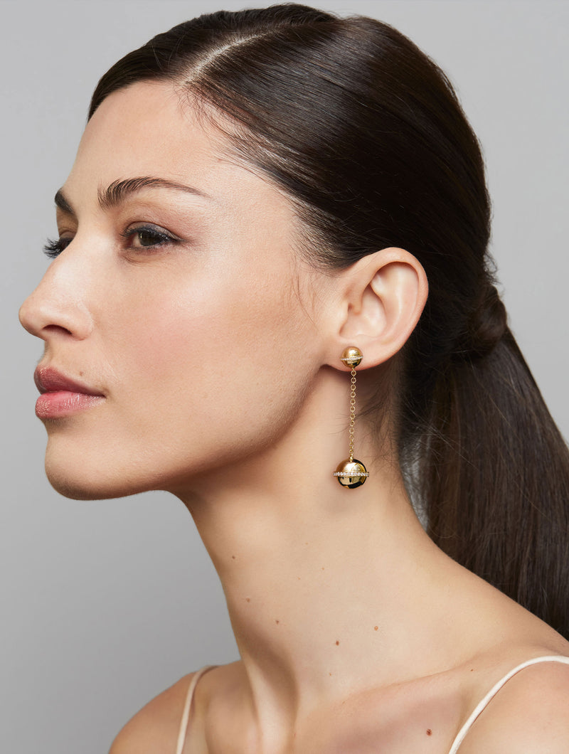 AURA BALL & CHAIN EARRINGS