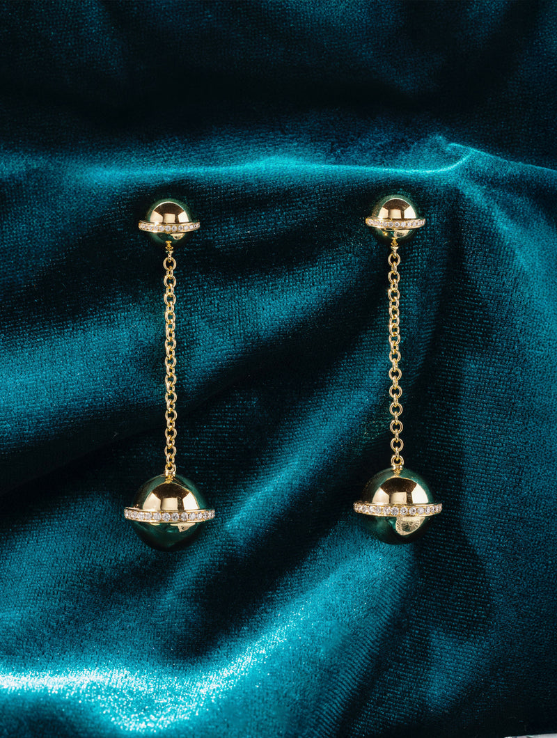 AURA BALL & CHAIN EARRINGS