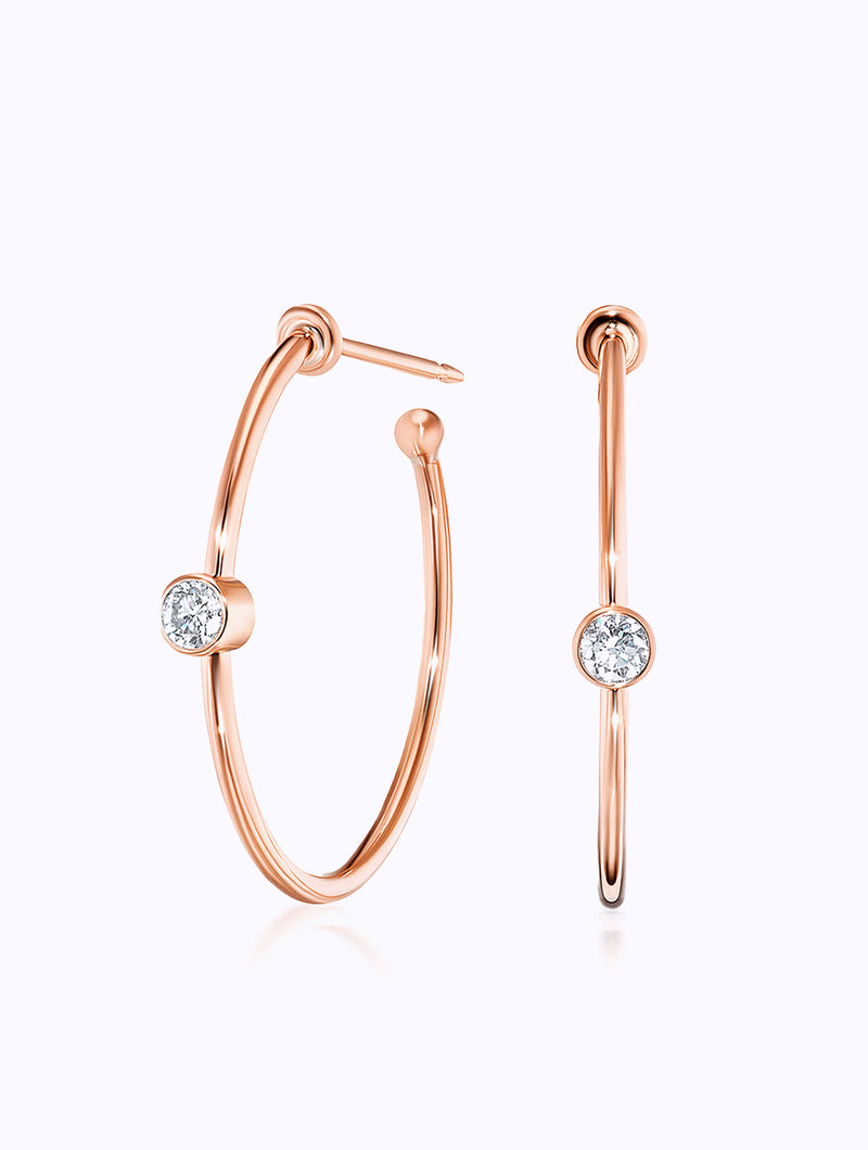 AURA DIAMOND HOOP EARRINGS
