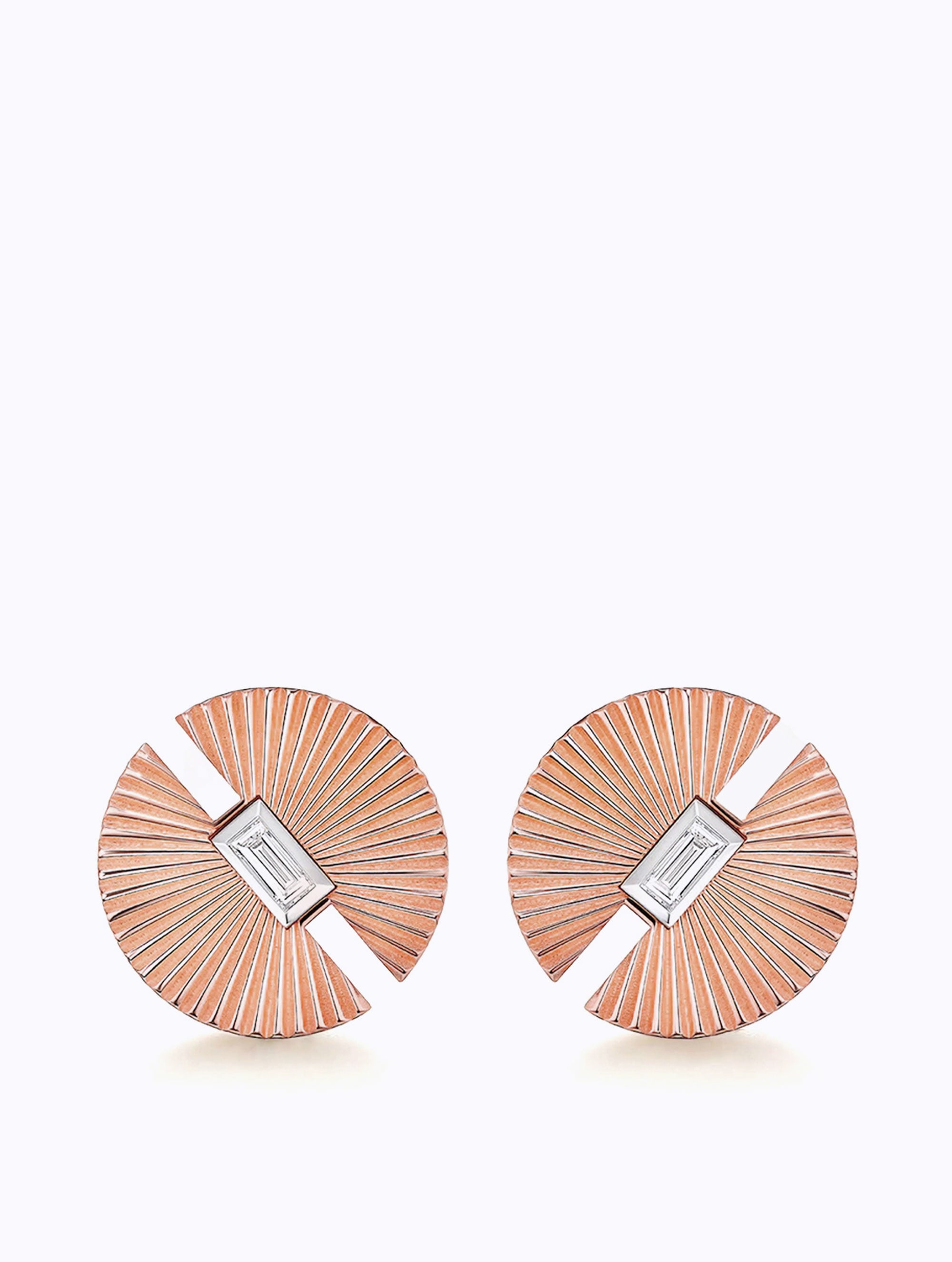 AURORA BAGUETTE DIAMOND HALF MOON EARRINGS