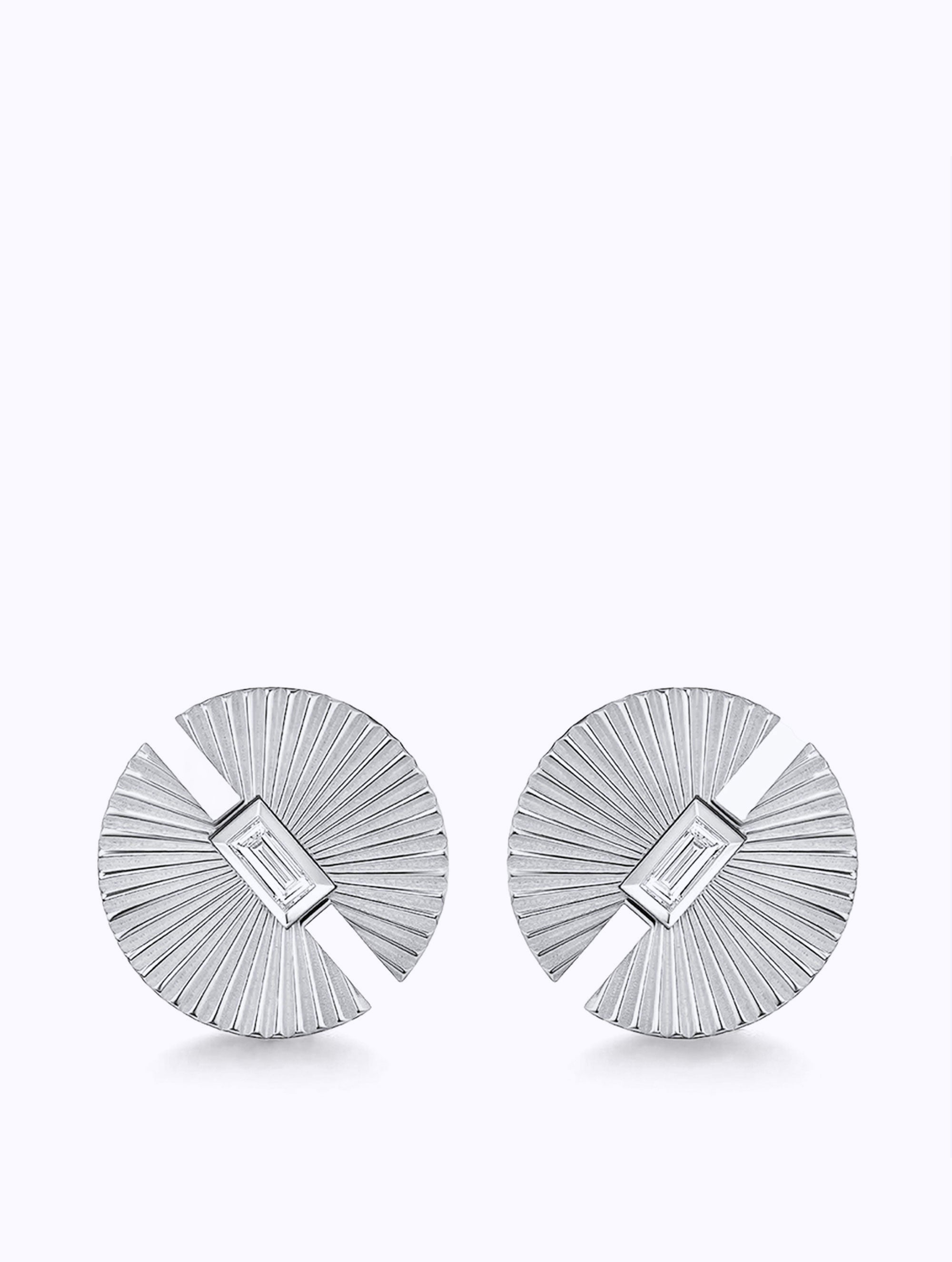 AURORA BAGUETTE DIAMOND HALF MOON EARRINGS