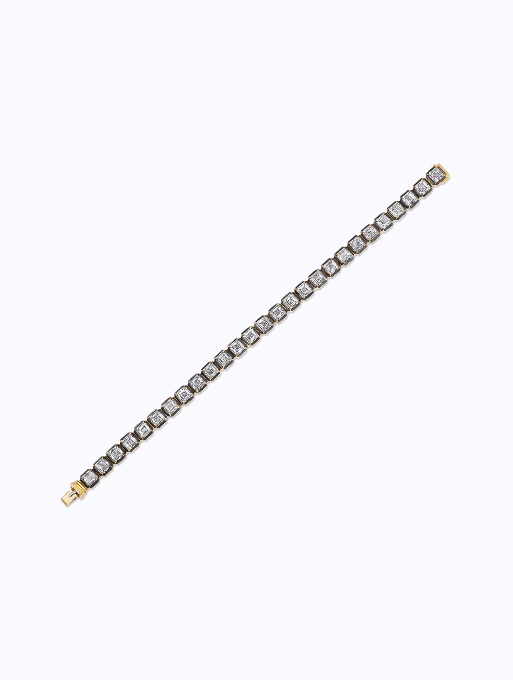 Shadow Asscher Cut Diamond Tennis Bracelet
