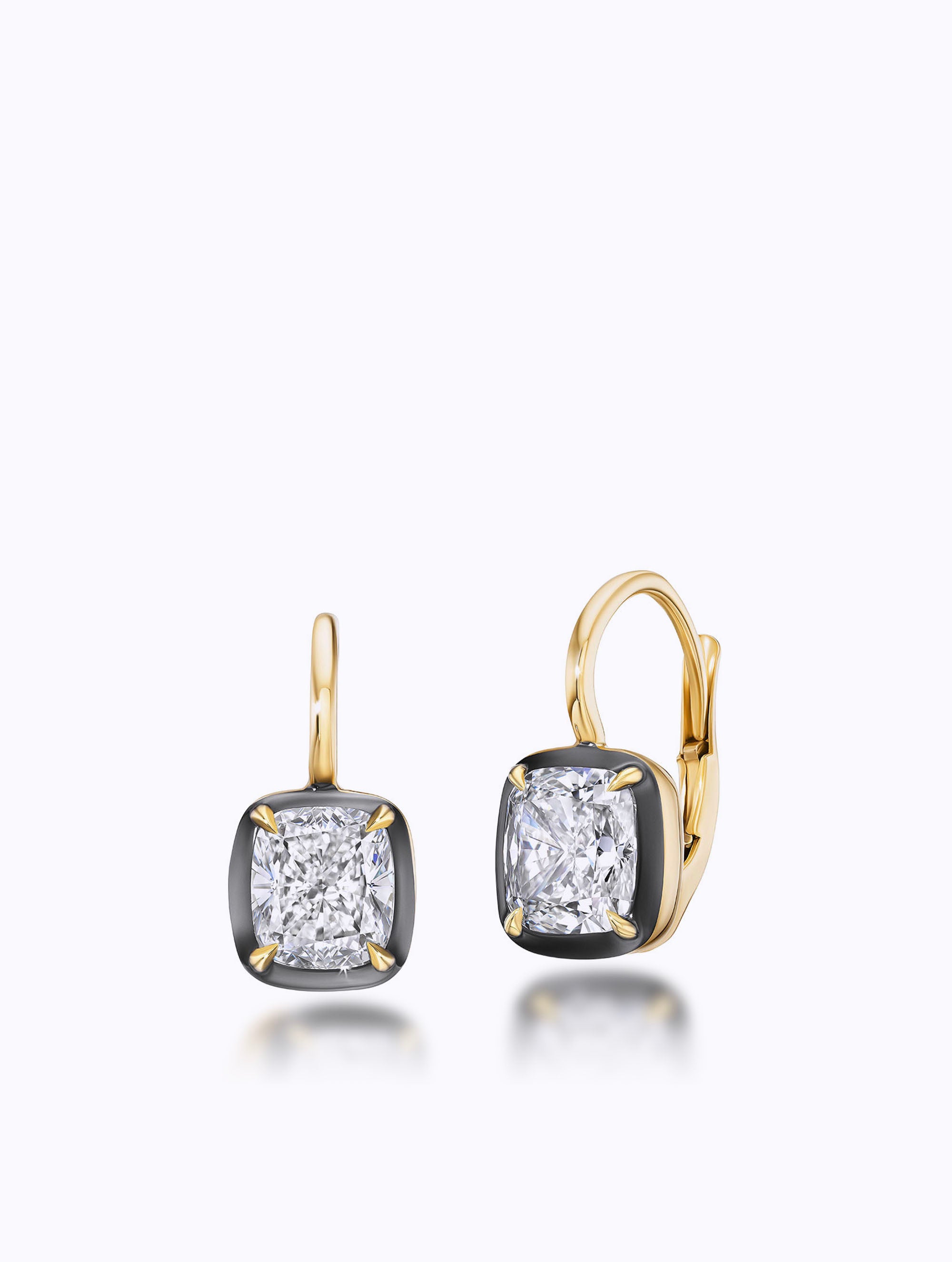 Shadow Cushion Cut Diamond Drop Earrings