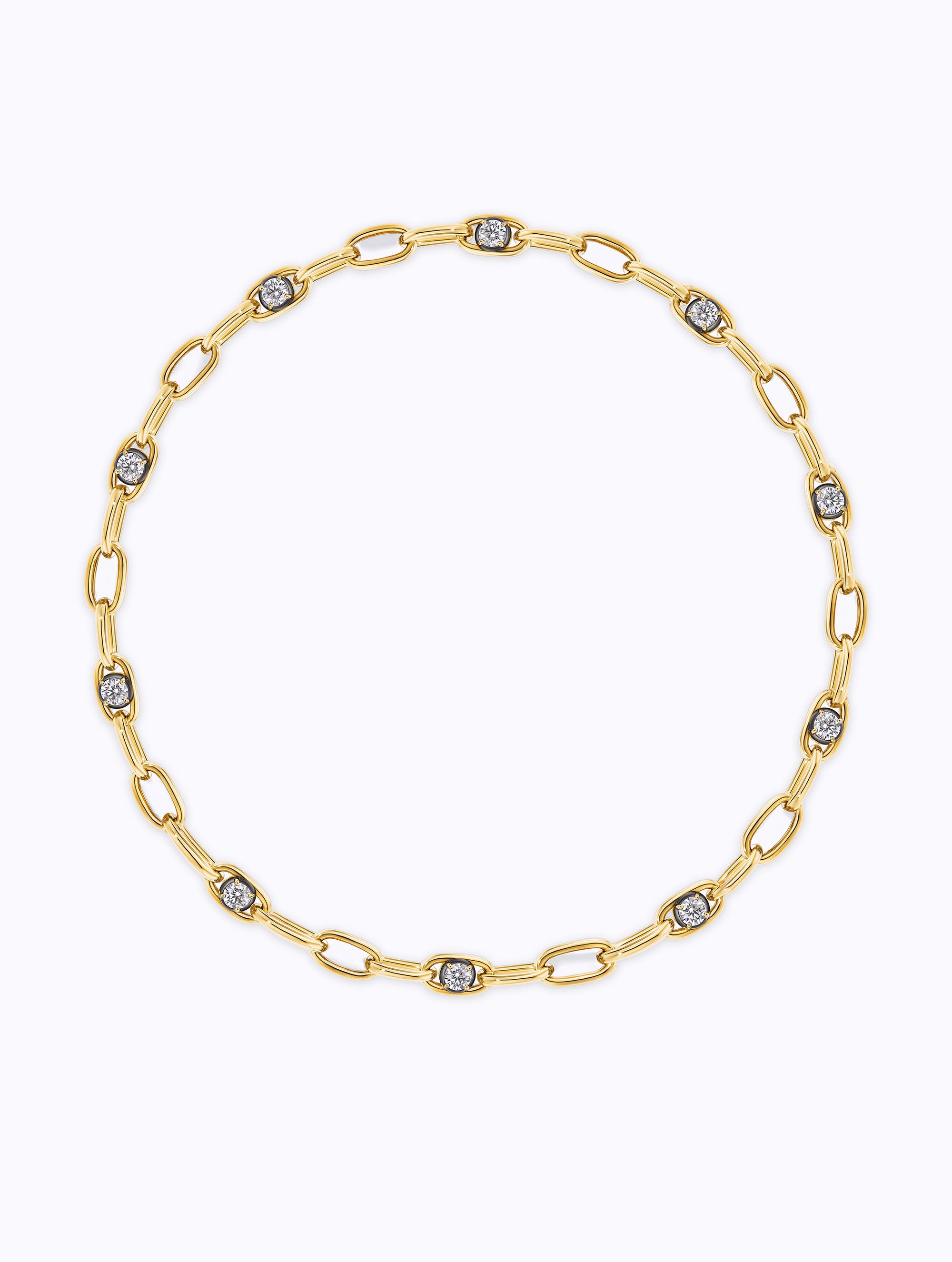 Shadow Diamond Link Tennis Necklace
