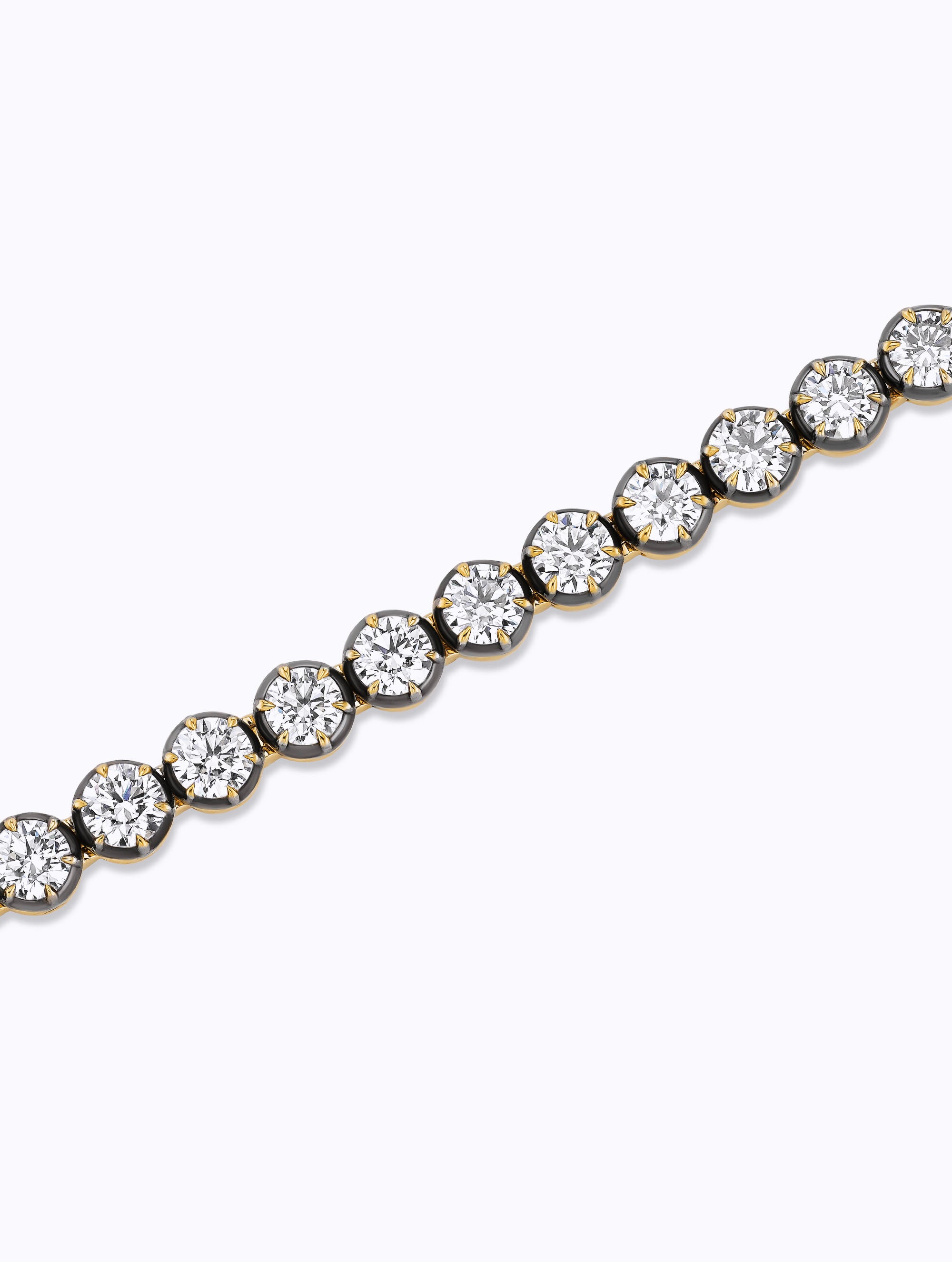 Shadow Round Brilliant Diamond Tennis Bracelet