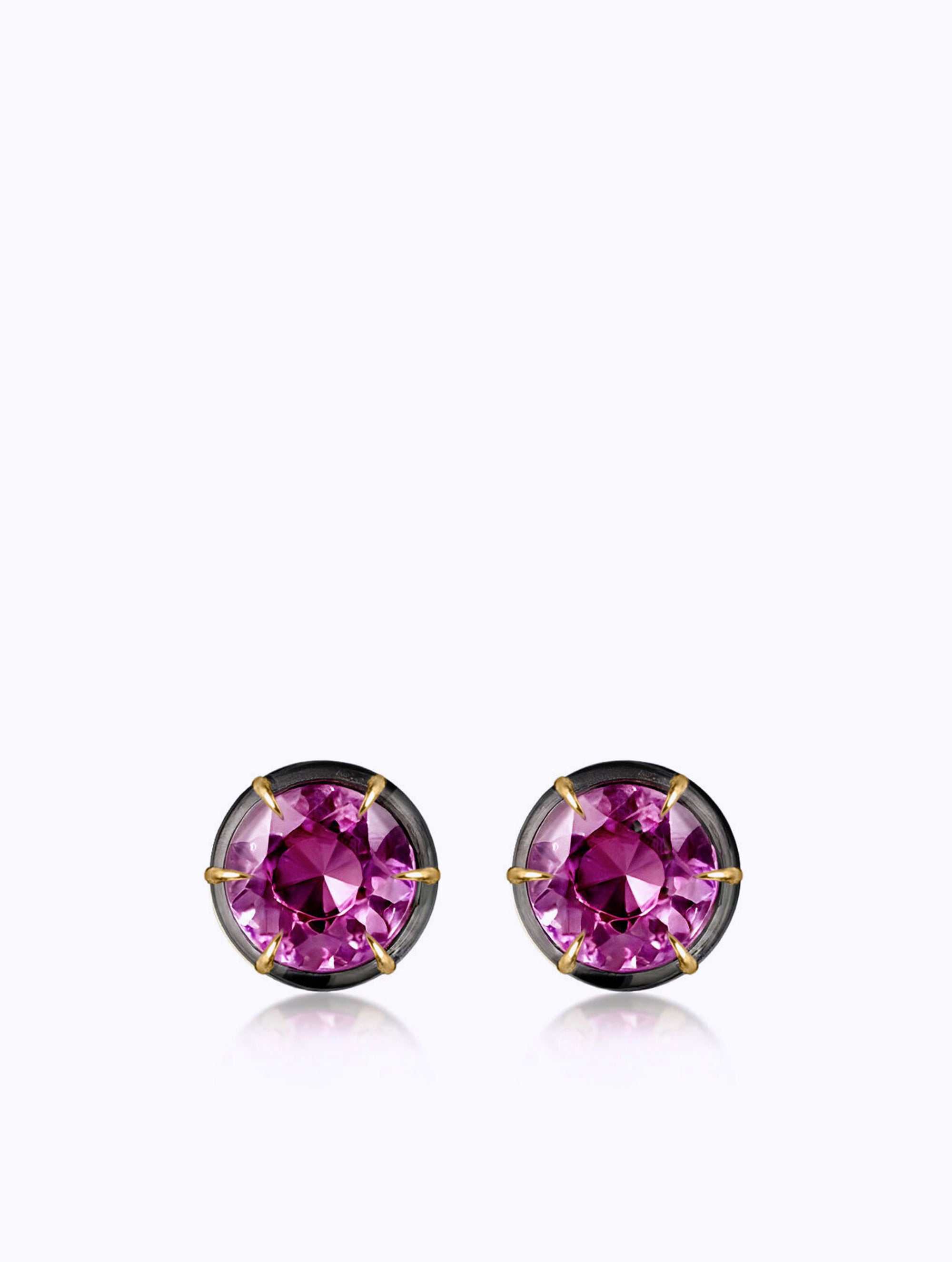 Shadow Pink Sapphire Studs