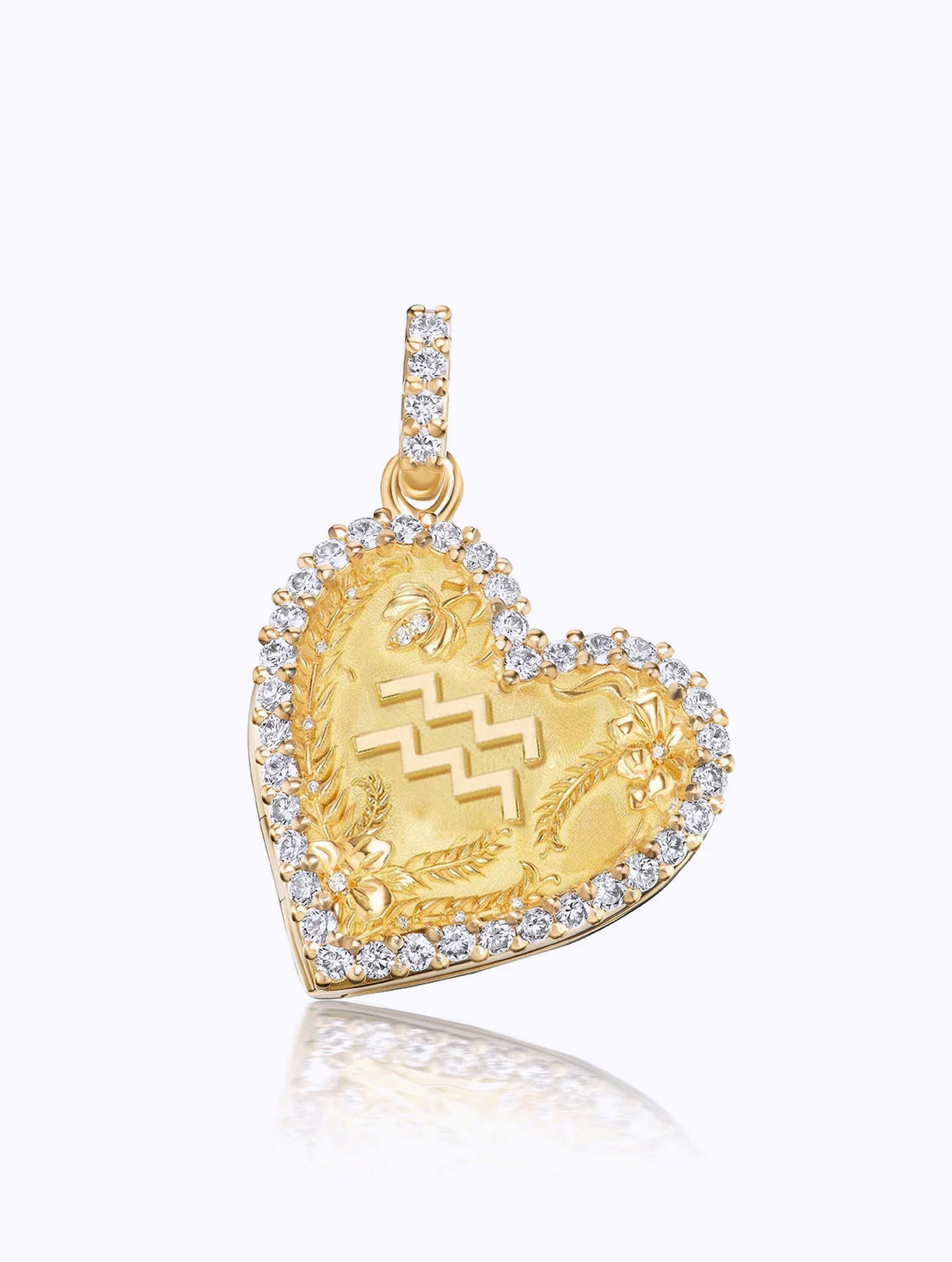 Memoir Diamond Zodiac Heart Locket