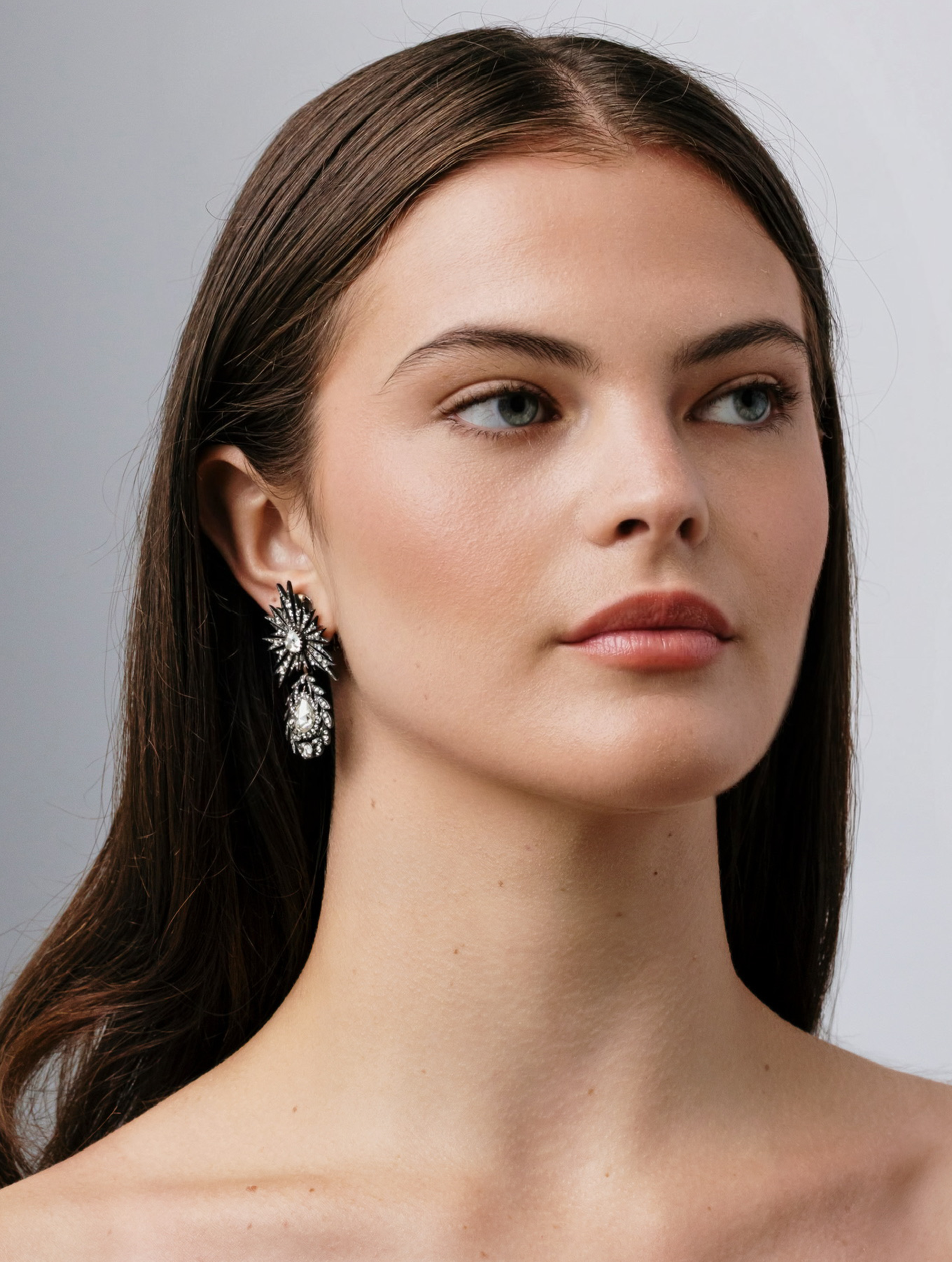 Important Late Georgian-Early Victorian Starburst Diamond Drop Earrings