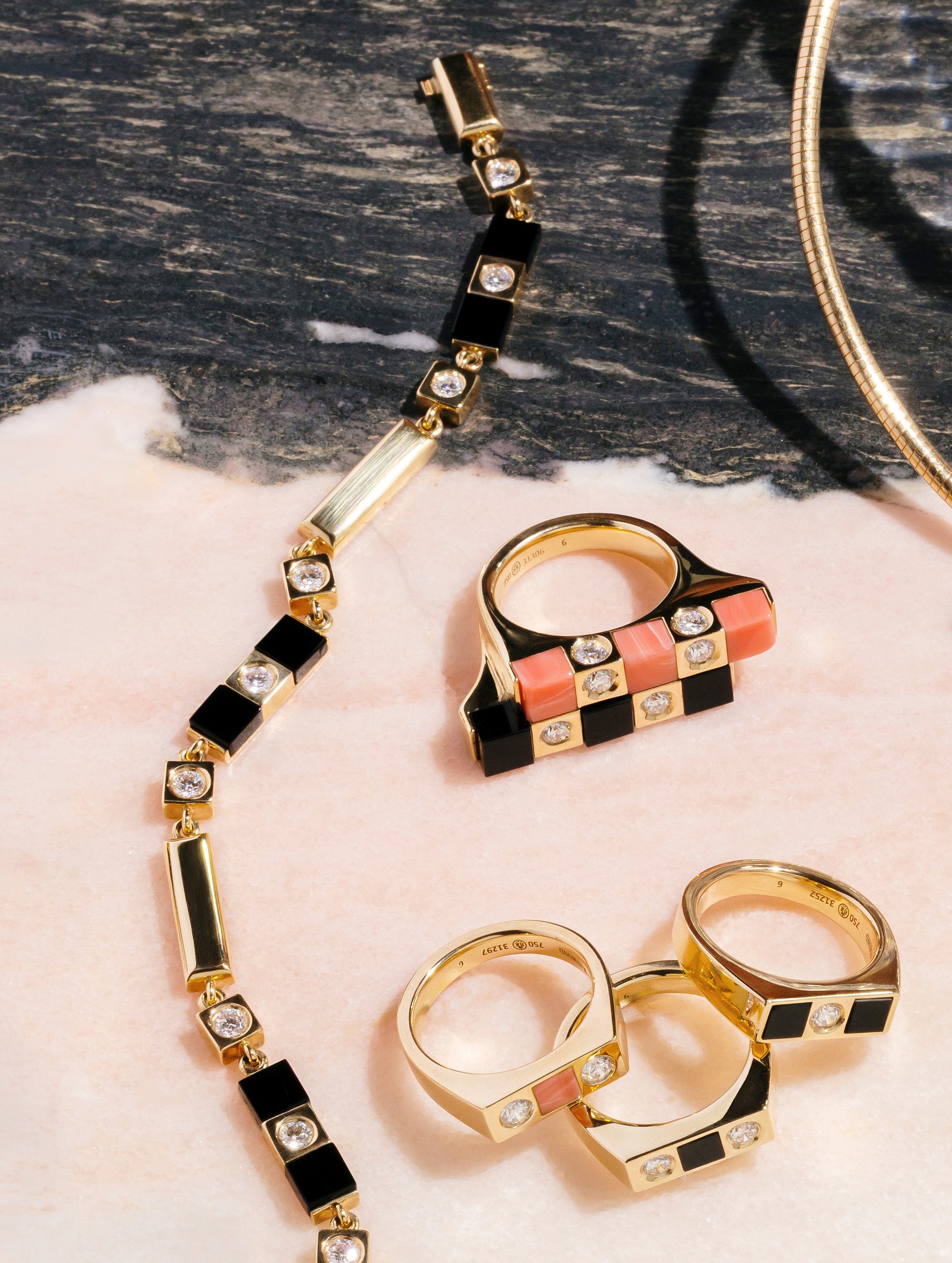 Carousel Onyx & Diamond Bracelet