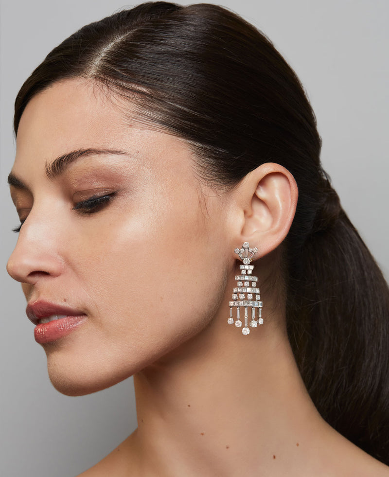 Mid-century Diamond Earrings