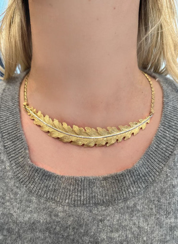 Vintage Buccellati Gold Leaf Motif Necklace