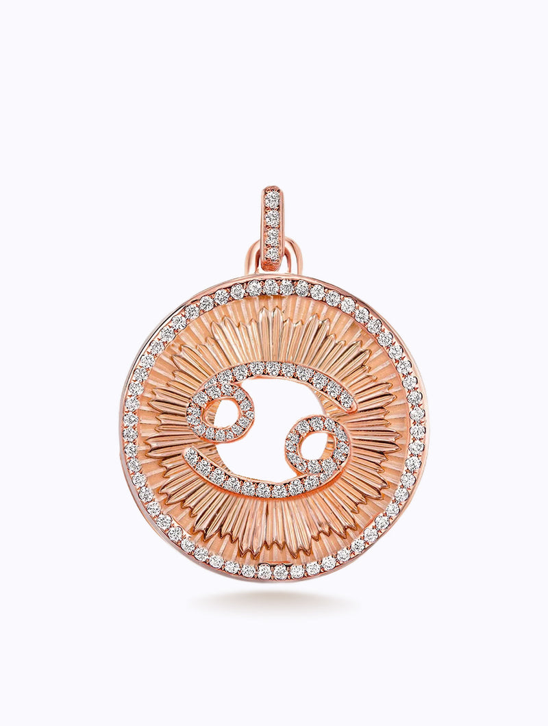 Aurora All Diamond Zodiac Medallion