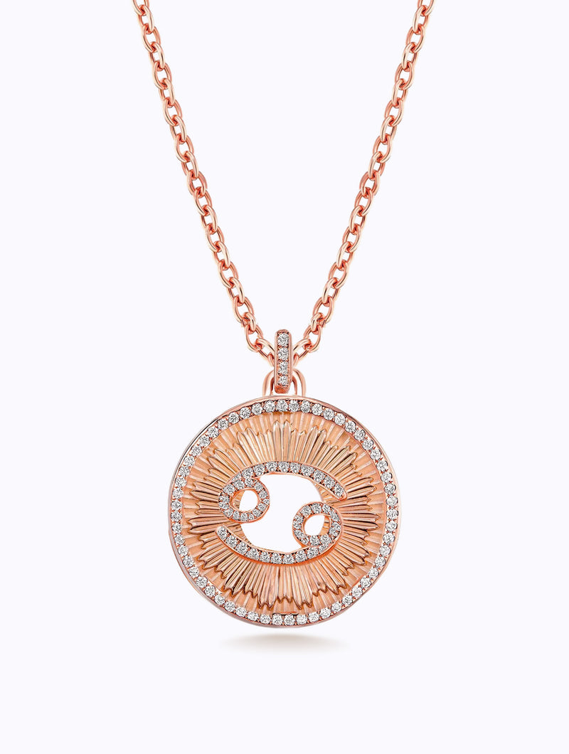 Aurora All Diamond Zodiac Medallion