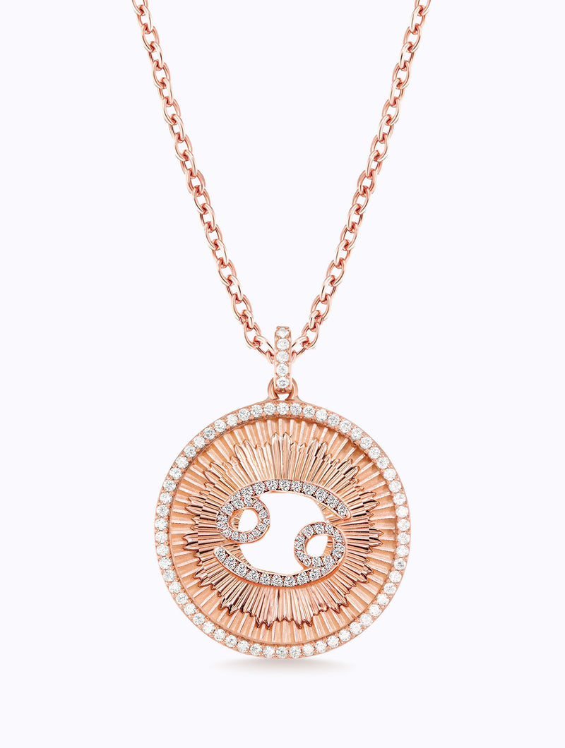 Aurora All Diamond Zodiac Medallion