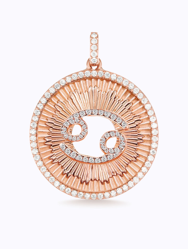 Aurora All Diamond Zodiac Medallion