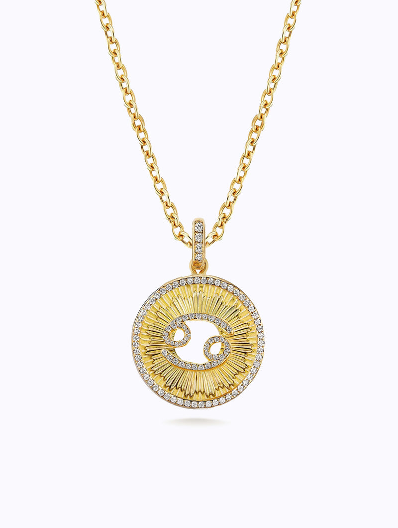 Aurora All Diamond Zodiac Medallion